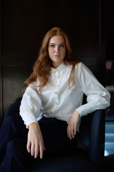 Hovedbilde HAUST - Button Stretch Blouse Hvit