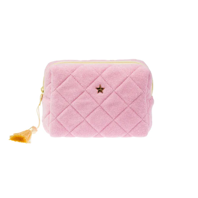 Hovedbilde TERRY QUILTED MAKE-UP POUCH SMALL BUBBLEGUM PINK ...