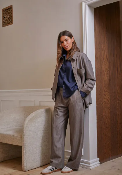 Hovedbilde ISAY - Jessi Basic Pant - Taupe Pinstripe
