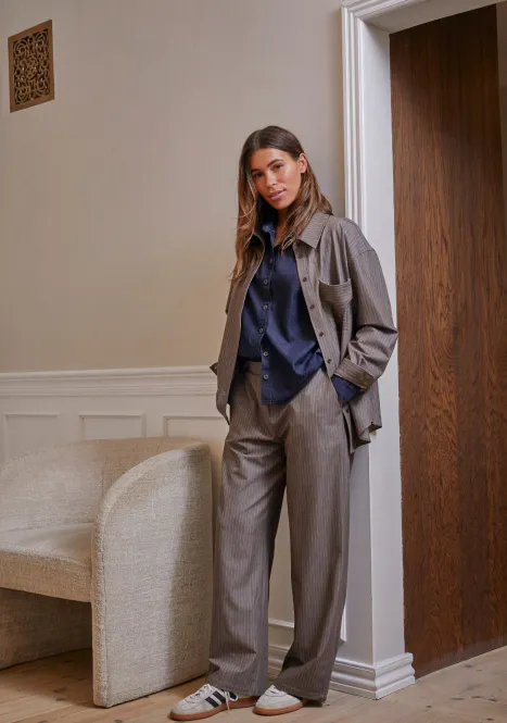 Hovedbilde ISAY - Jessi Basic Pant - Taupe Pinstripe