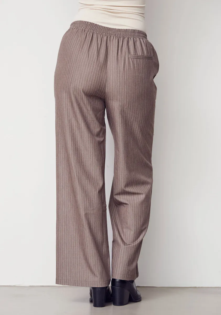 ISAY - Jessi Basic Pant - Taupe Pinstripe