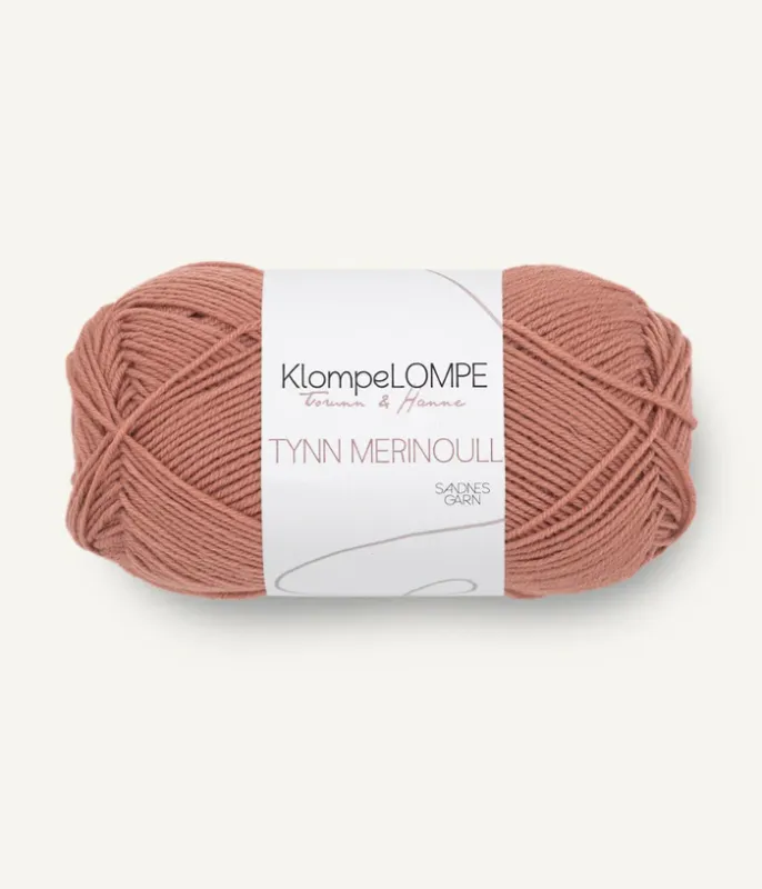 KLOMPELOMPE TYNN MERINOULL BRUNROSA 3544
