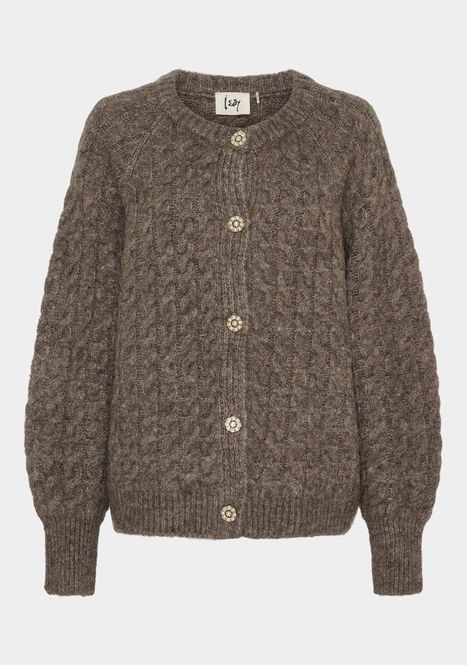 Hovedbilde Isay - Anna Cable Cardigan - Taupe Melange