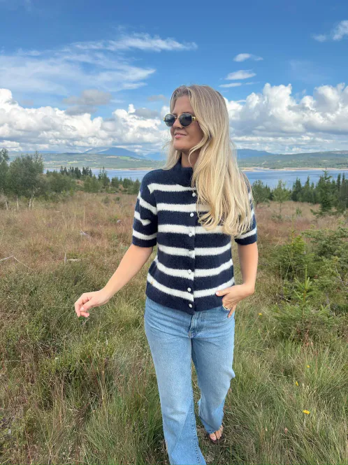 Hovedbilde Rah Oslo - Short Sleeve Cardigan Stripe - Navy / ...