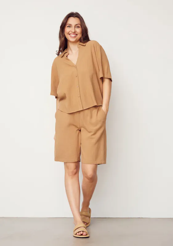 Isay - Pearl s/s Shirt - Luxury Camel