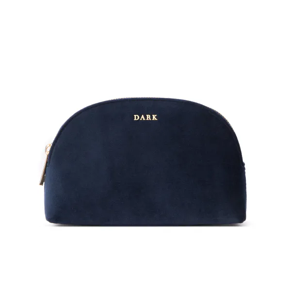 Hovedbilde VELVET MAKE-UP POUCH SMALL NAVY BLUE
