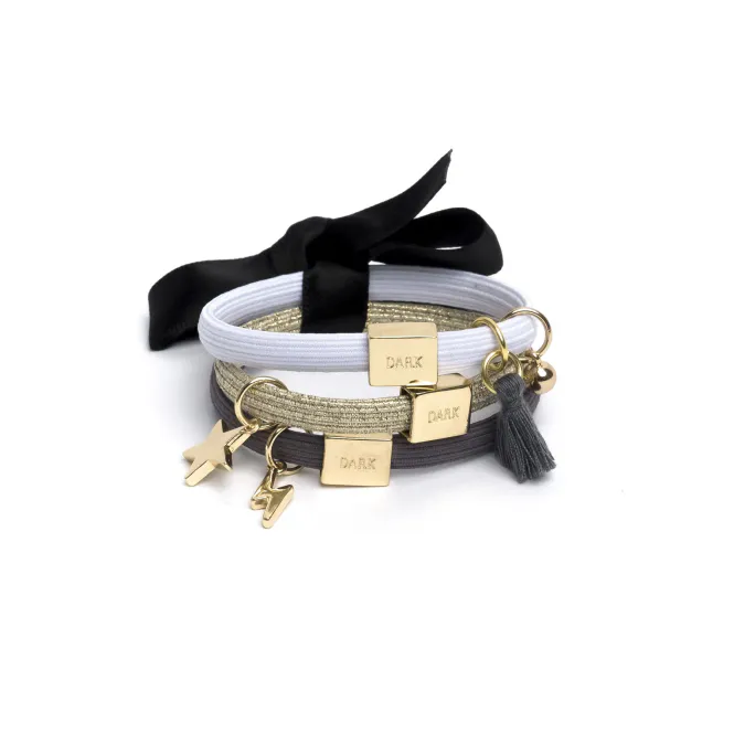 Hovedbilde HAIR TIES 3 PK CHARM COMBO GREYS W.GOLD