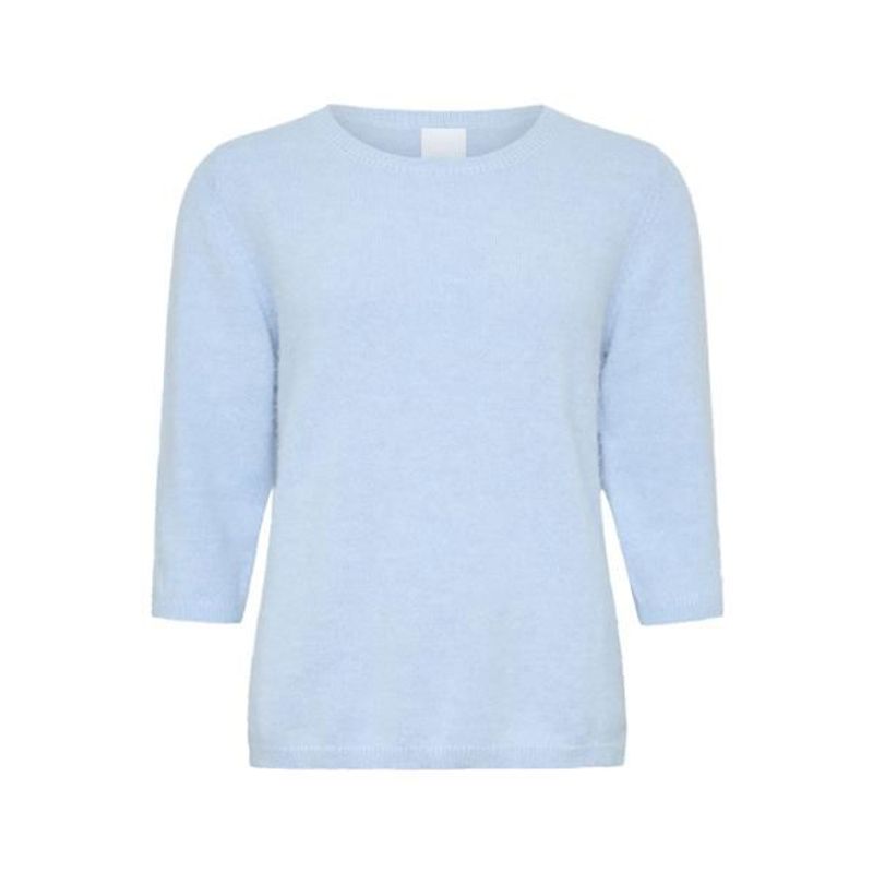ANE MONE - ELSA PULLOVER STRIKKEGENSER - LYS BLÅ