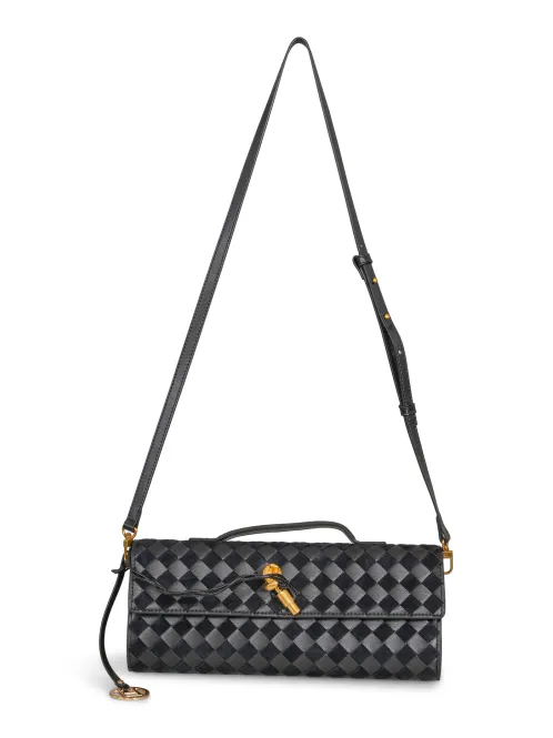 Hovedbilde HAUST - WOVEN LEATHER CLUTCH SORT
