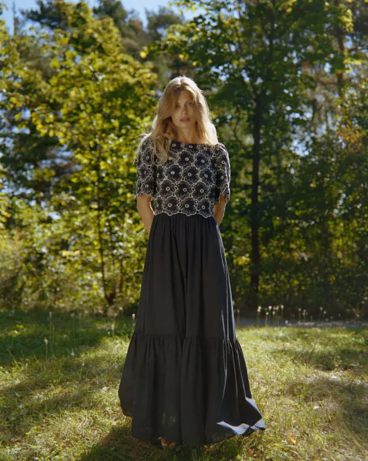 Hovedbilde BYTIMO - Broderie Anglaise Maxi Dress - Marine