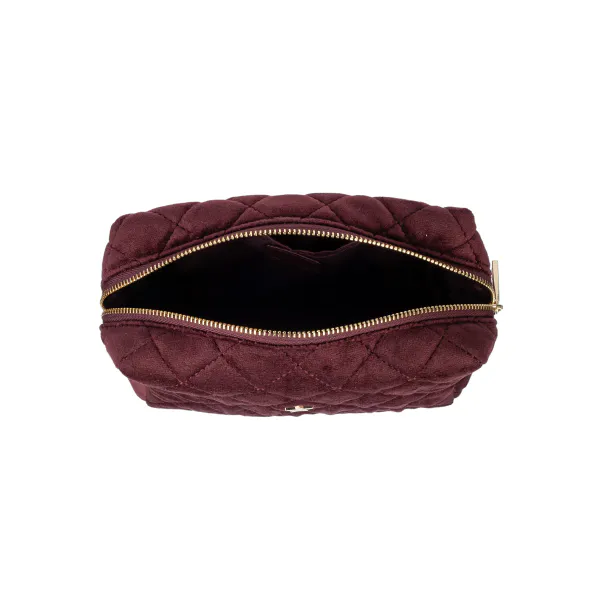 Hovedbilde VELVET SQUARE QUILTED MAKE-UP POUCH SMALL MAROON