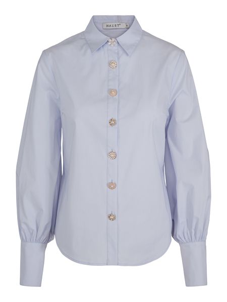 Hovedbilde HAUST - Button Stretch Blouse Lyseblå