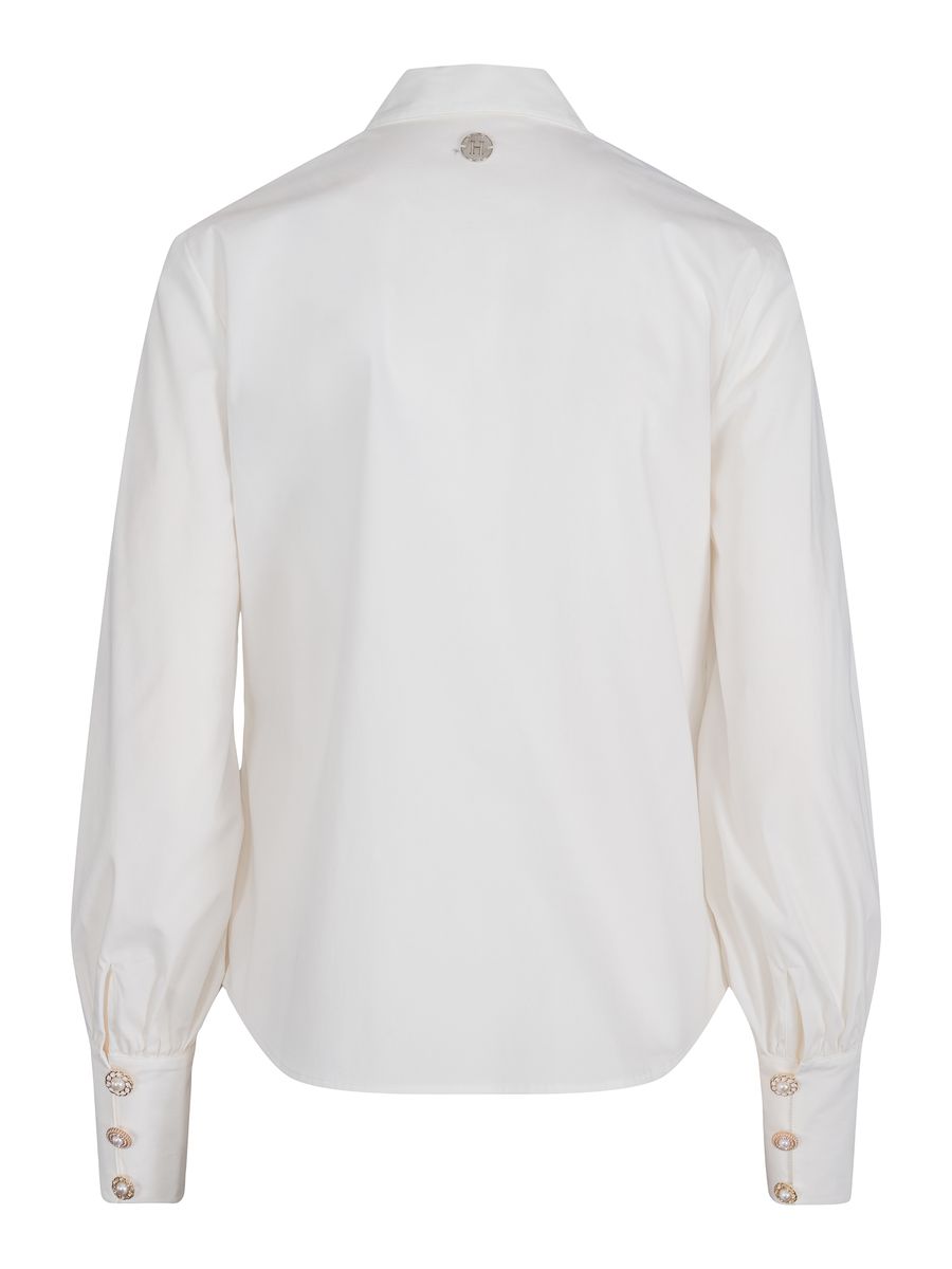 HAUST - Button Stretch Blouse Hvit