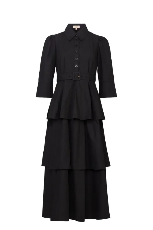 ByTiMo - Poplin Flounce Dress Black 